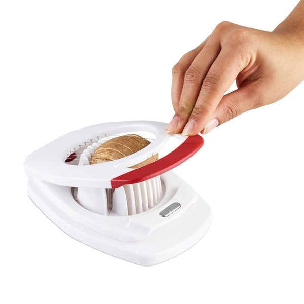 Zyliss Egg Cutter - Non Slip, Egg Slicer and Wedger with Built in Shell Piercer