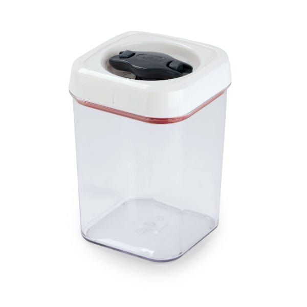 1 Liter Twist 'N Lock Air-Tight Square Plastic Canister, White