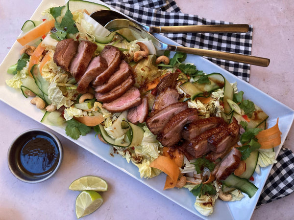 Warm Duck Salad with Soy and Ginger Dressing
