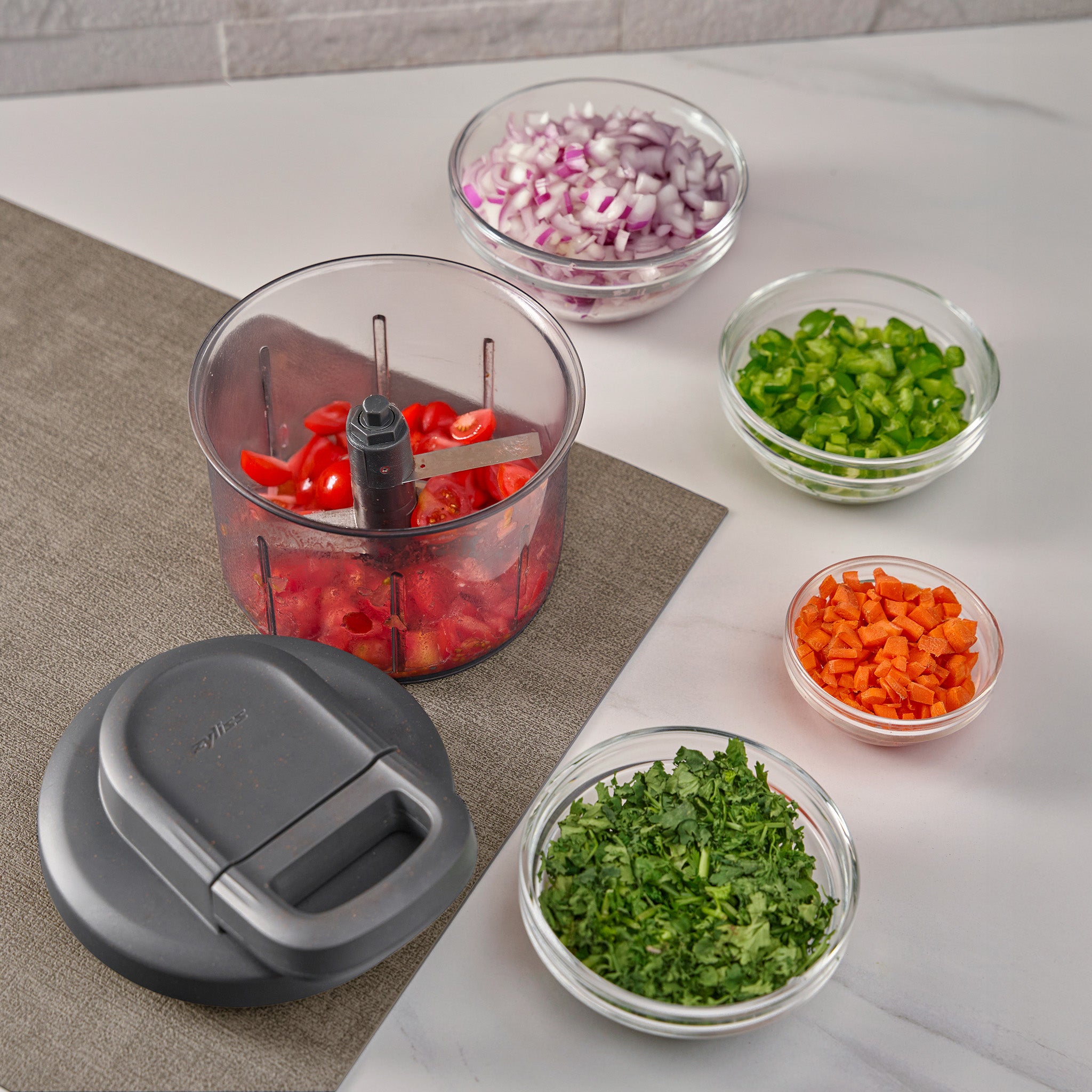 Zyliss Easy Pull Food Processor, Manual Hand-Powered Chopper