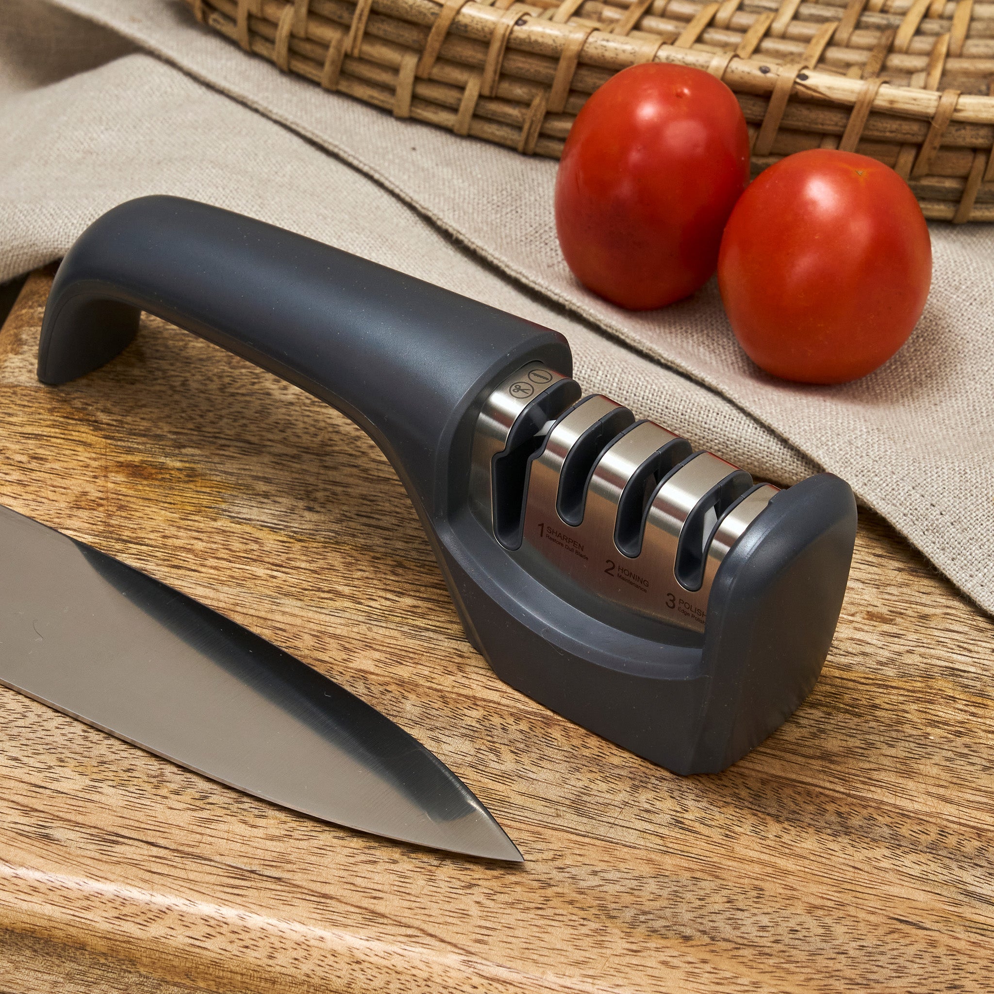 Zyliss 4-in-1 Knife Sharpener for Straight, Serrated and Scissors