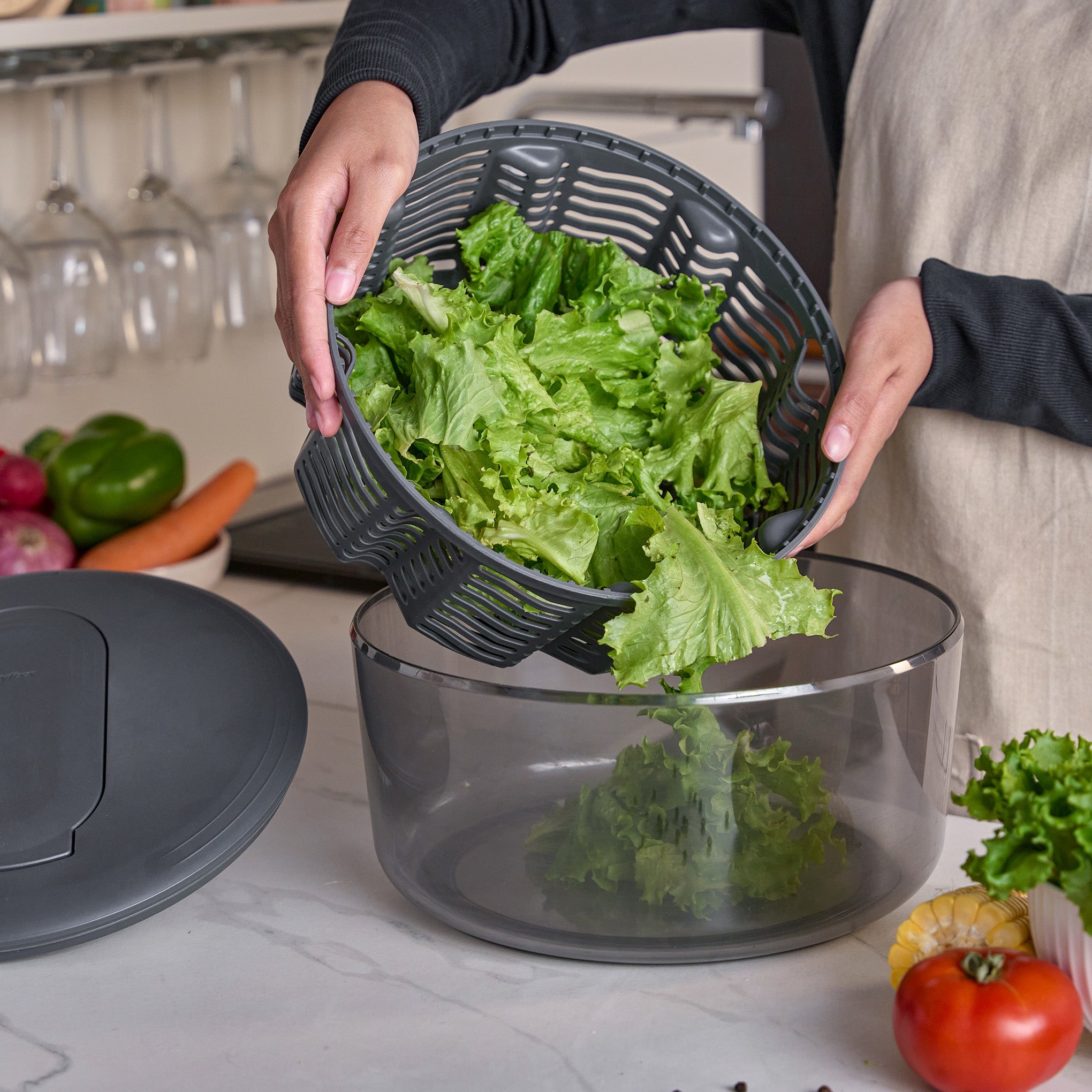 Zyliss Swift Dry Salad Spinner S – Quick Pump-Action Salad Dryer