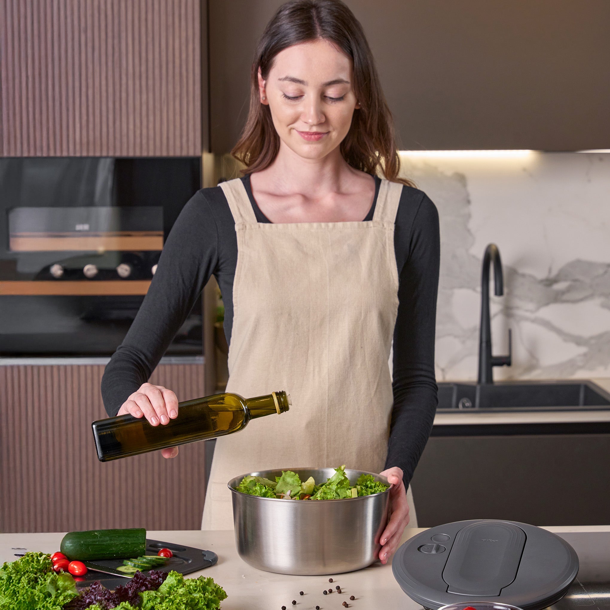 Zyliss Swift Dry Salad Spinner Stainless Steel S – Durable