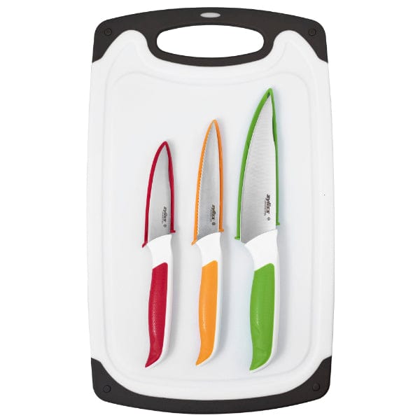 Zyliss Comfort Cutting Board and 3 Piece Knife Set E920249UC
