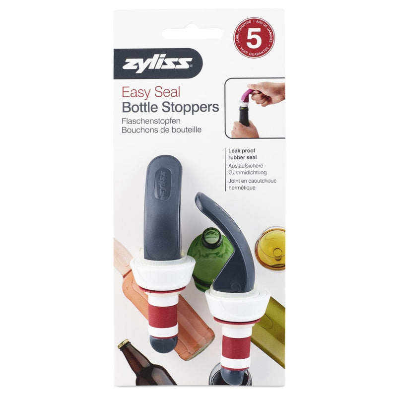 Zyliss Easy Seal Bottle Stoppers Red and Gray (Set of 2) E990043U