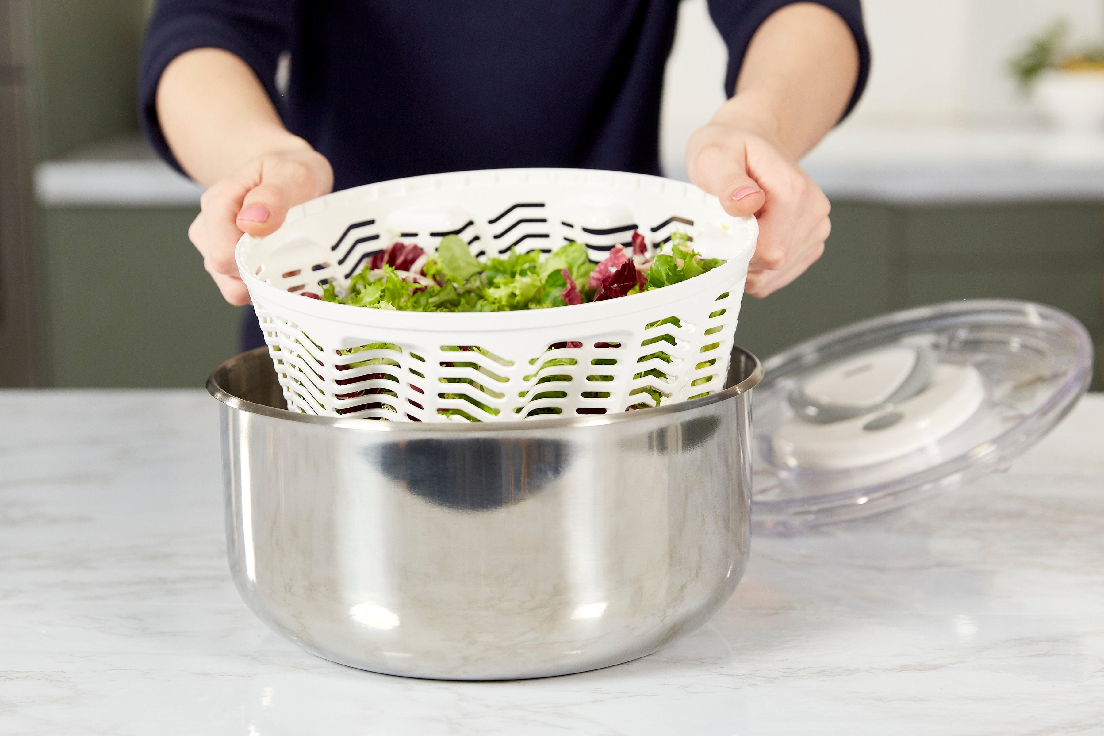 Zyliss Easy Spin 2 Stainless Steel Salad Spinner Zyliss Kitchen