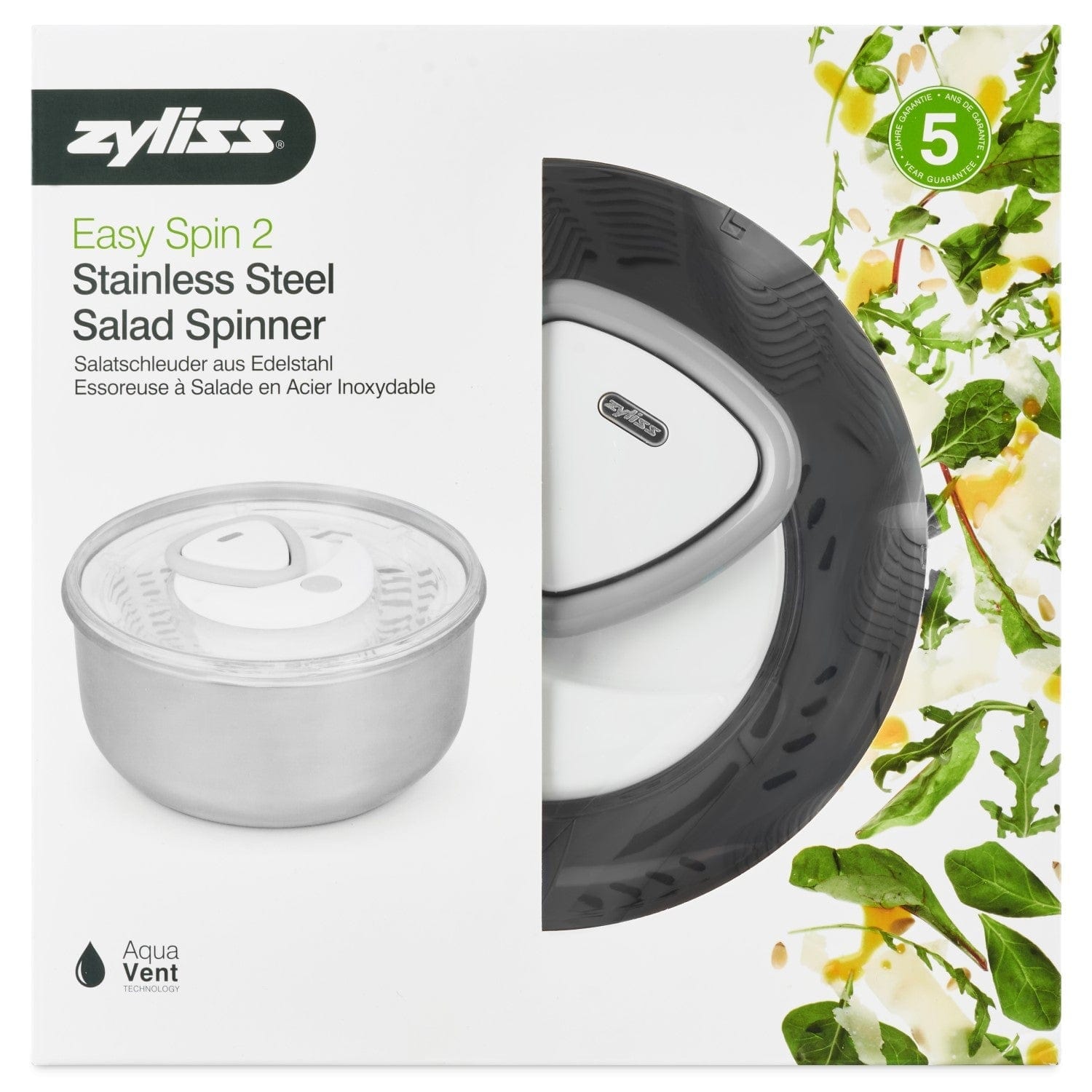 Zyliss Easy Spin 2 Stainless Steel Salad Spinner Zyliss Kitchen