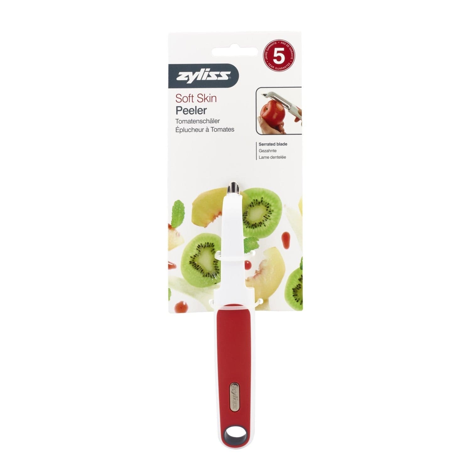 ZYLISS Soft Skin Swivel Peeler for Tomatoes and Fruits - Serrated