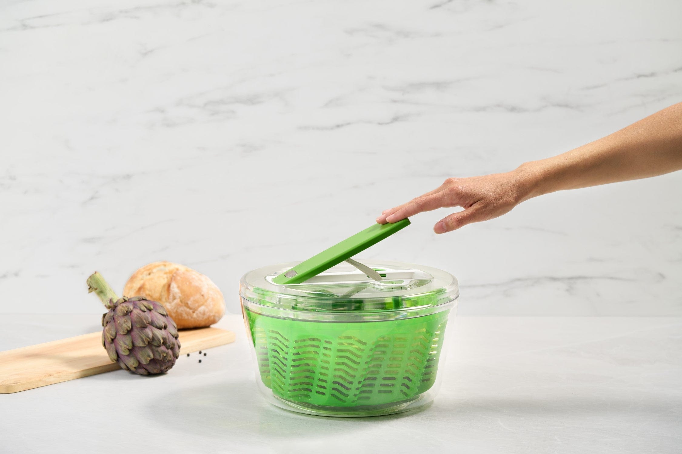 ぞうじルシ ZYLISS Swift Dry Salad Spinner, Large, Green