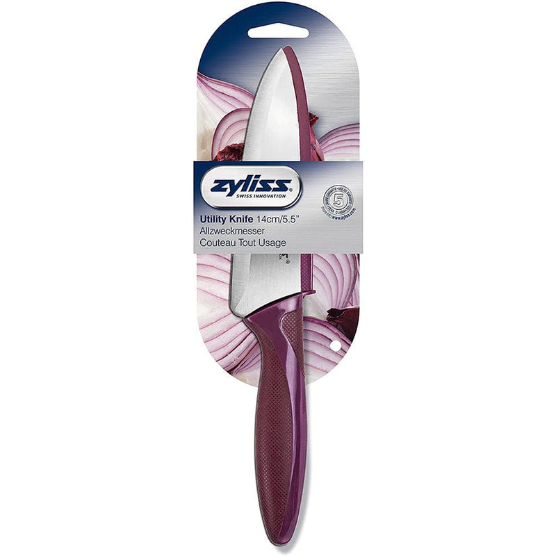 Zyliss Utility Paring Kitchen Knife with Sheath Cover, 5 inch 31380