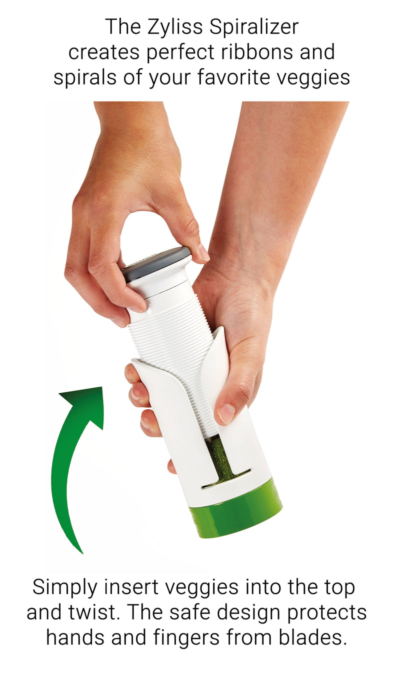 Zyliss Hand Held Vegetable Spiraliser, Plastic - White/Green